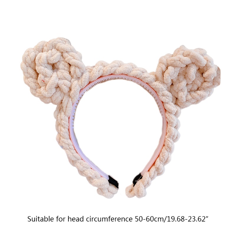 Băng Đô Tai Thỏ Đan Len Họa Tiết Hoạt Hình Dễ Thương