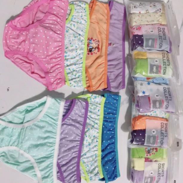 Set 4 Quần Lót Cotton  Trẻ Em Túi Zip .