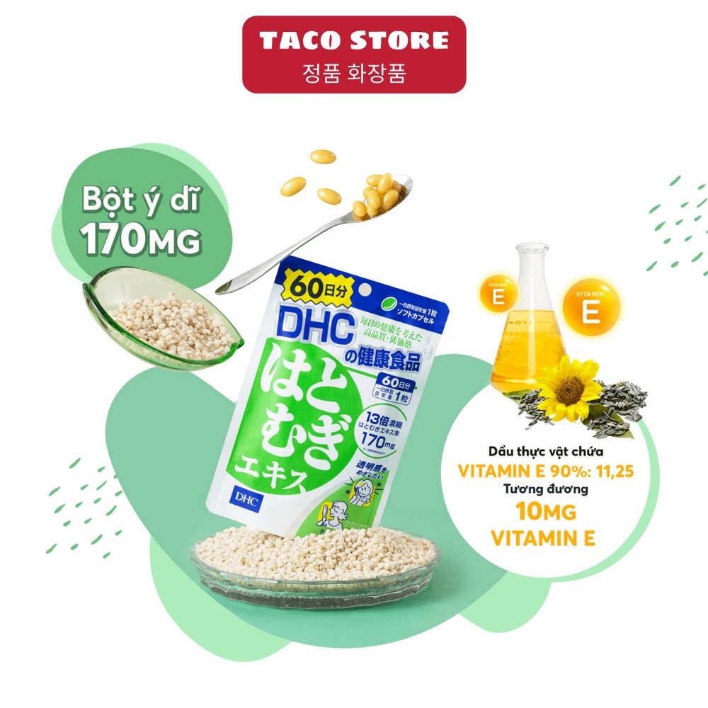Viên Uống Trắng da DHC Nhật Bản Adlay Extract Tacostore1709