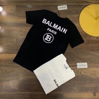 Áo phông Balmain in chữ 2 mặt đơn giản mới nhất 2021
