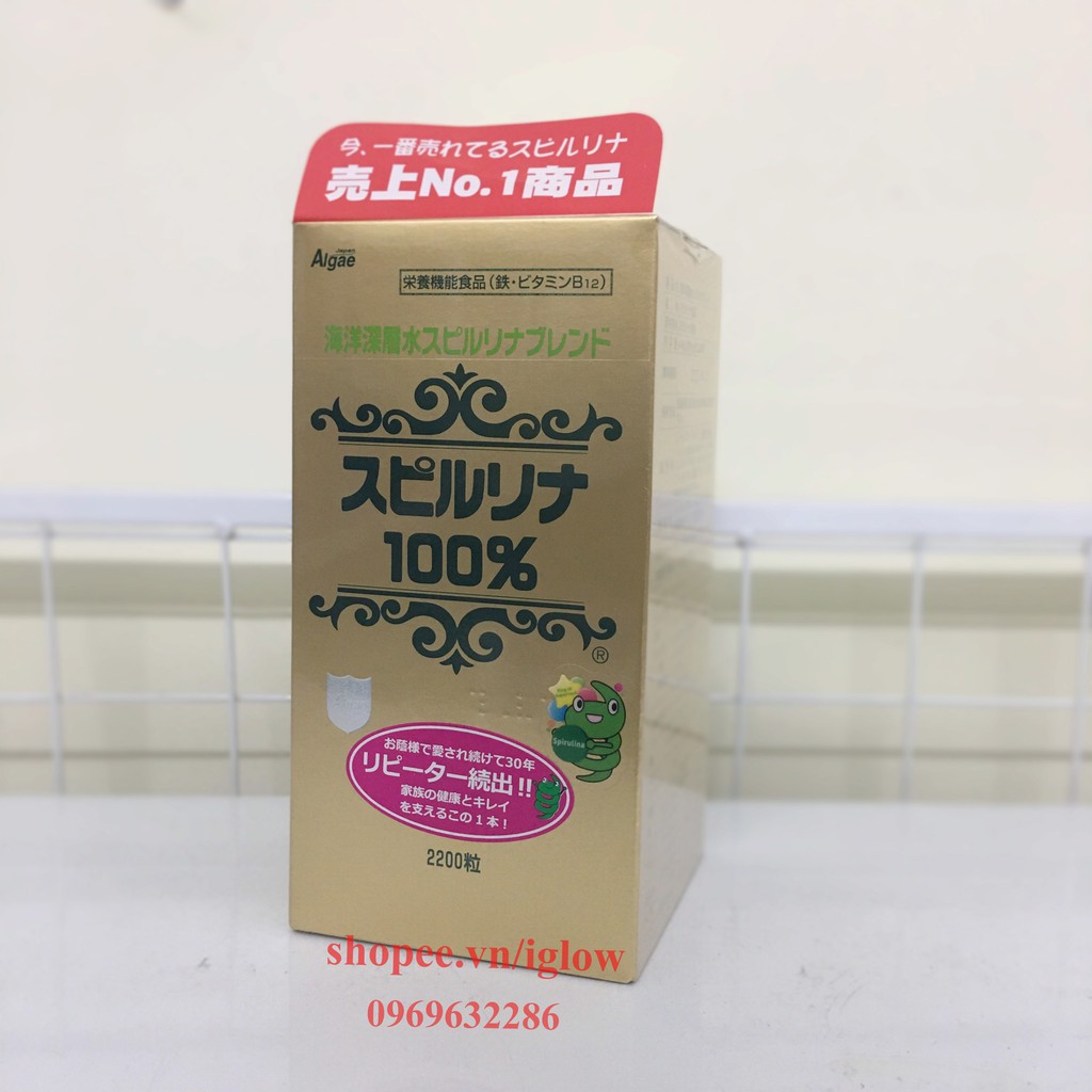[Mã COS1505 giảm 8% đơn 300K] Tảo xoắn Spirulina Nhật Bản 2200 viên (date 2023)