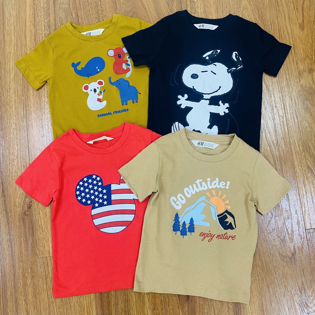 ÁO THUN H.M XUẤT DƯ NHIỀU MẪU CHO BÉ TRAI 7-18KG - BIGBABY SHOP
