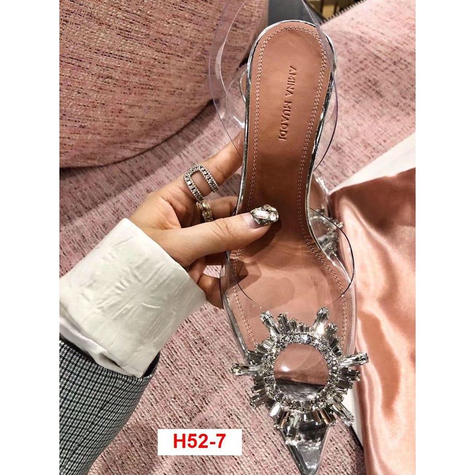 H52-7 Amina Muaddi sandal cao 10cm siêu cấp