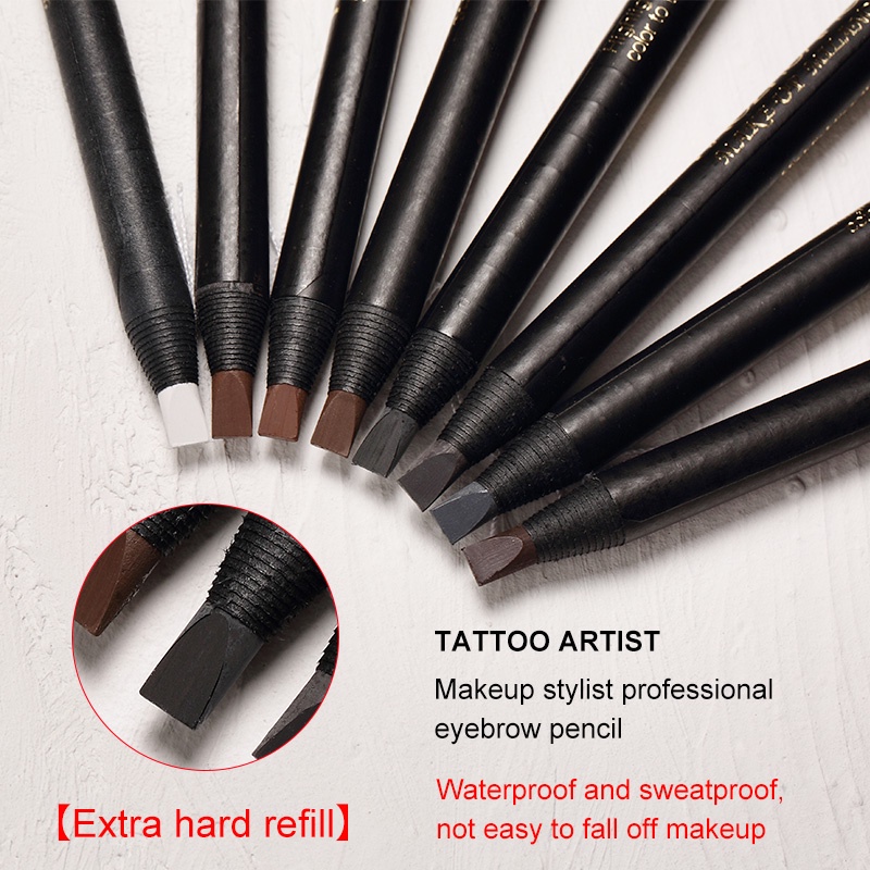 Bút chì kẻ lông mày GECOMO 9 màu không nhòe chống nước lâu dài tùy chọn