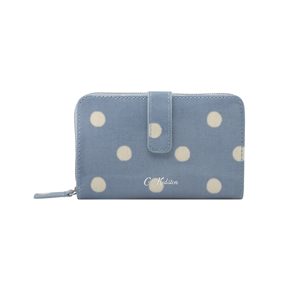 Cath Kidston - Ví cầm tay Folded Zip Wallet Spot - 1002553 - Cream Blue