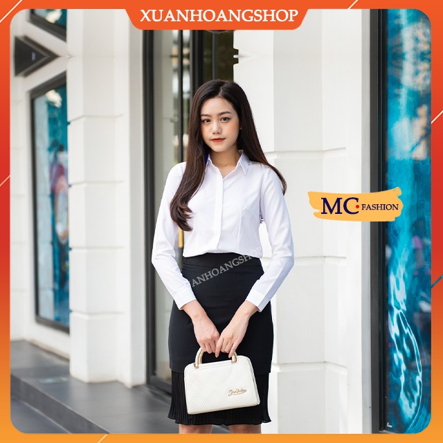 Áo Sơ Mi Trắng Nữ Kiểu Công Sở Đẹp Mc Fashion, Dài Tay, Size Đủ, Chất Liệu Vải Co Giãn, Mát, A0074, A636 | BigBuy360 - bigbuy360.vn