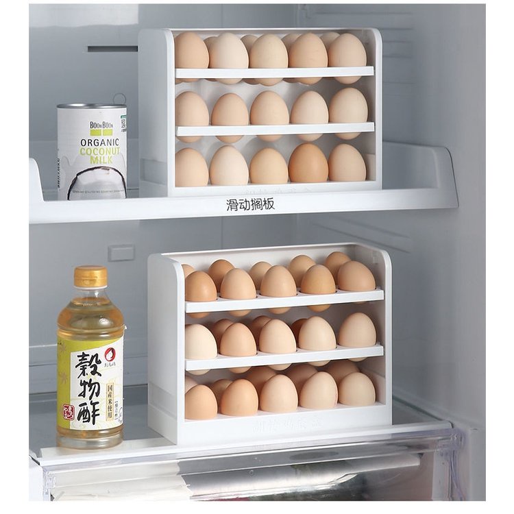 Hộp để trứng 2 kéo tầng 32 ô - Khay Đựng Trứng TIỆN ÍCH cao cấp PP