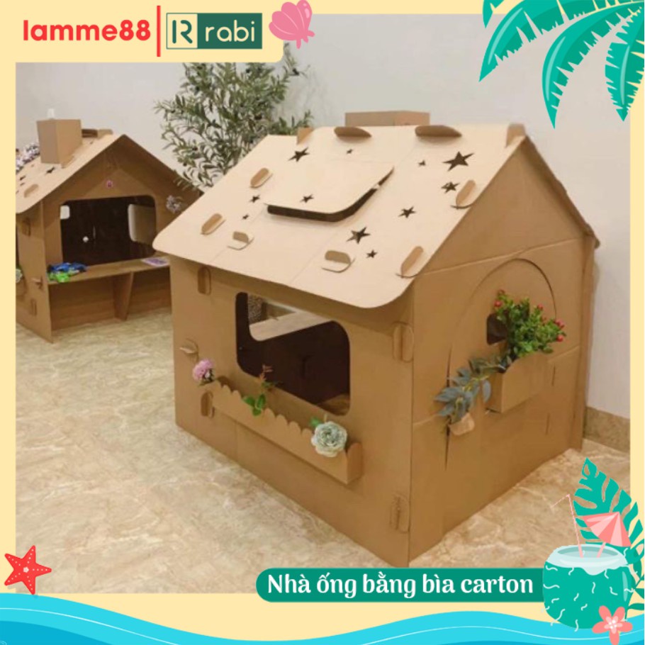 ┅✾Nhà giấy carton, nhà bìa carton lắp ghép mô hình cho bé PUPA size lớn 5 lớp, đồ chơi lắp ghép dành cho trẻ em