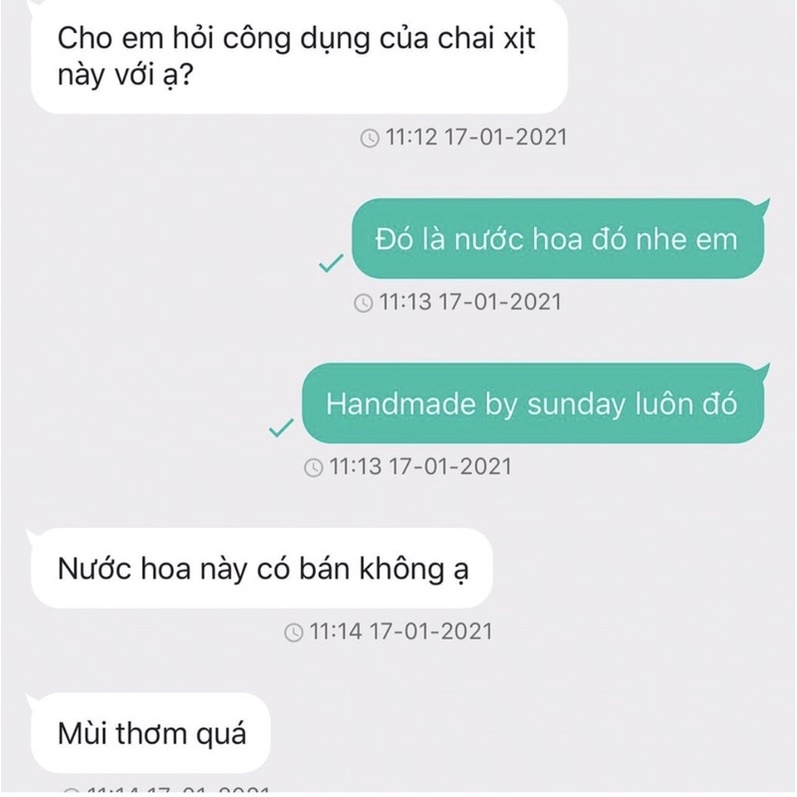 Nước hoa mini hương Roise handmade Sunday beauty