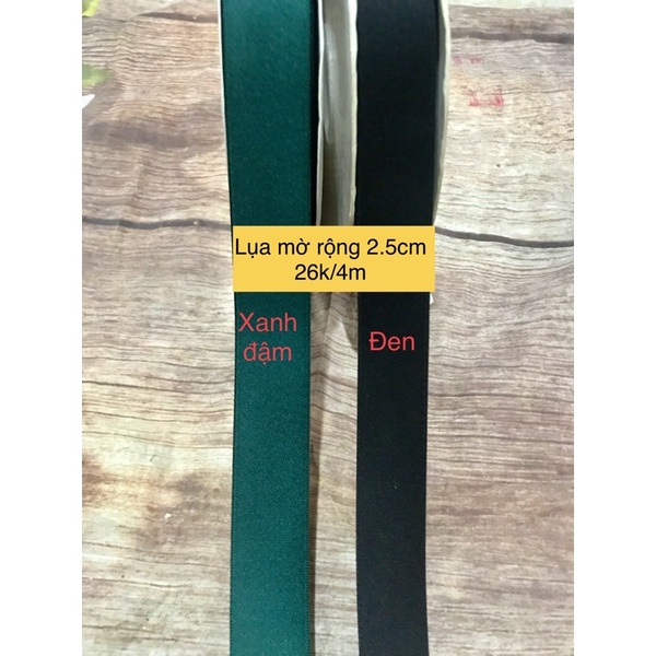 4m ruy băng lụa mờ rộng 2.5cm