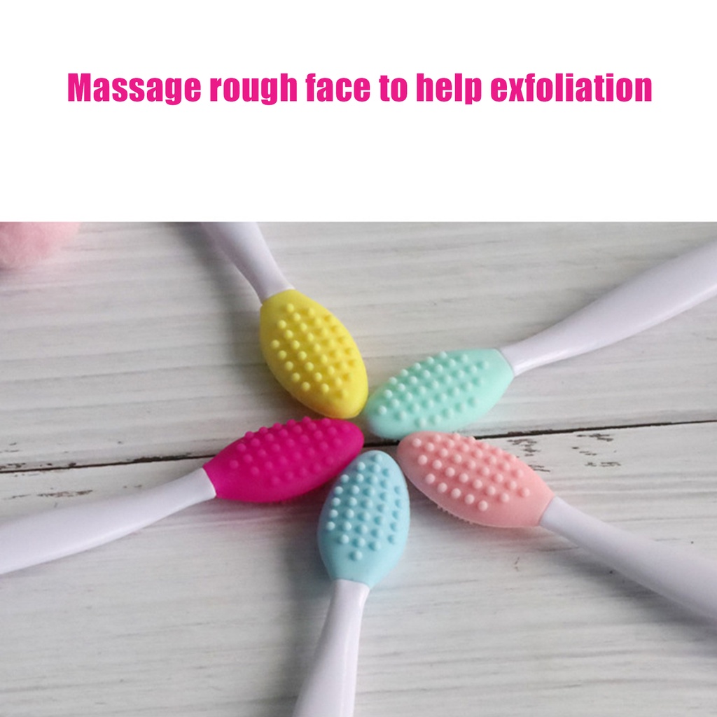 [Hàng mới về] Cọ vệ sinh môi/ mũi hai mặt bằng silicon mềm nhẹ tiện dụng