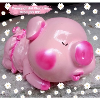 Heo Đất / Lợn Đất Nằm Ngủ size khủng 35cm siêu dễ thương - Lợn Đất Tiết Kiệm Cute