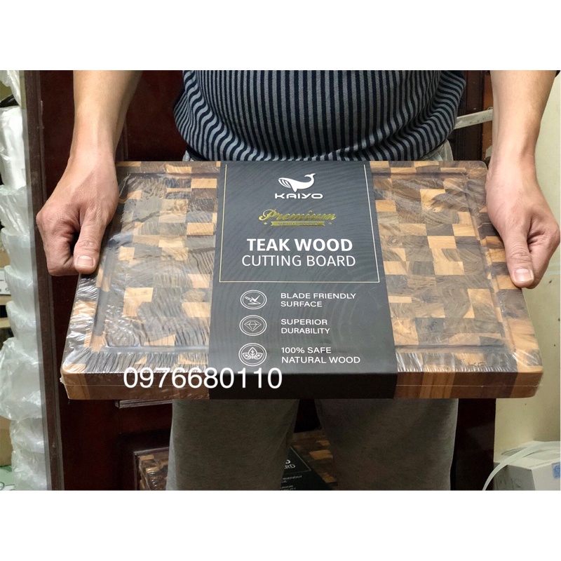 Thớt gỗ Teak đầu cây KAIYO thớt siêu bền của MASTER CHEF hàng xuất Châu Âu, Mỹ cao cấp