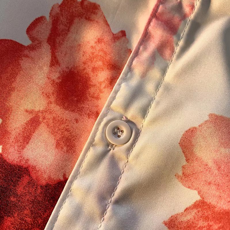 Áo Sơ Mi Tay Ngắn Họa Tiết Hoa Phong Cách Thời Trang Hàn Quốc Cho Nam