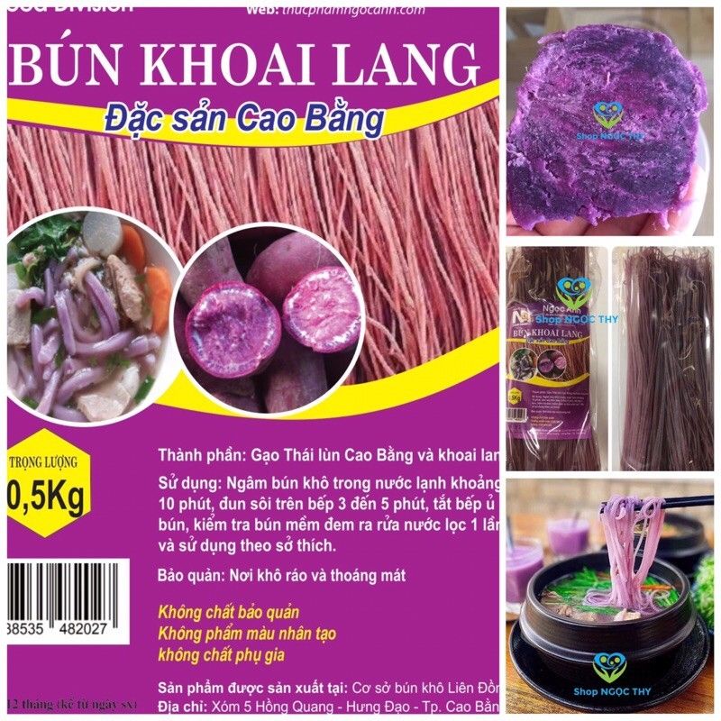 Mì bún khoai lang tím đặc sản Cao Bằng ăn kiêng,giảm cân healthy (500g)