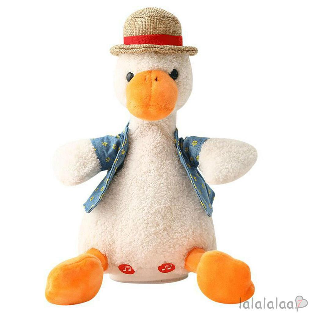 Mô hình vịt đội mũ nhồi bông có thể thu âm giọng nói chạy bằng điện dành cho trẻ em