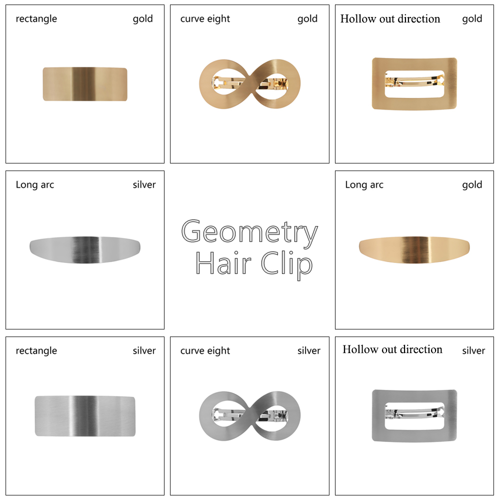Kẹp Tóc Kim Loại Hình Vuông Nhiều Màu Sắc Thời Trang Cho Nữ