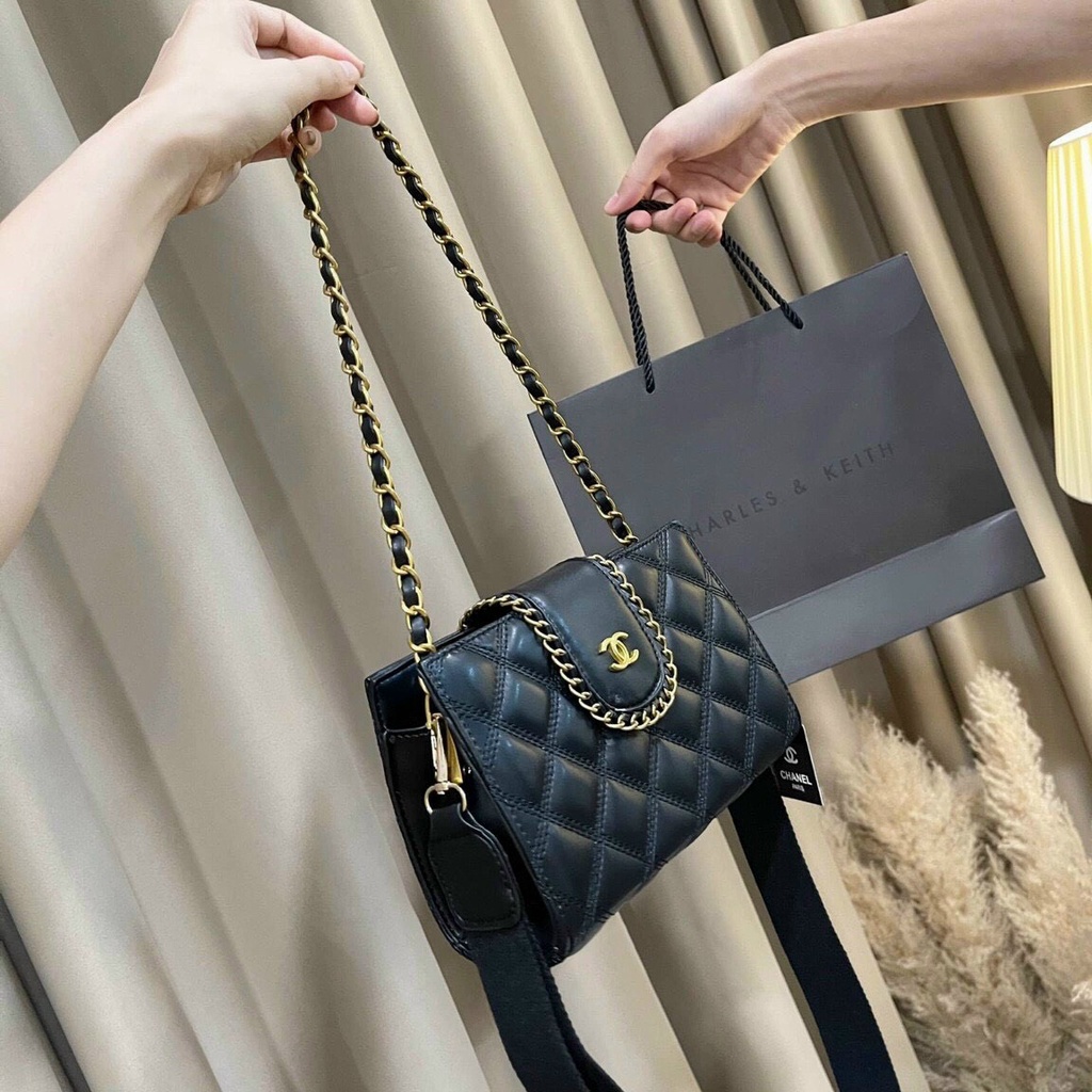 Túi xách nữ đeo chéo ô trám 2 màu hot trend 2022