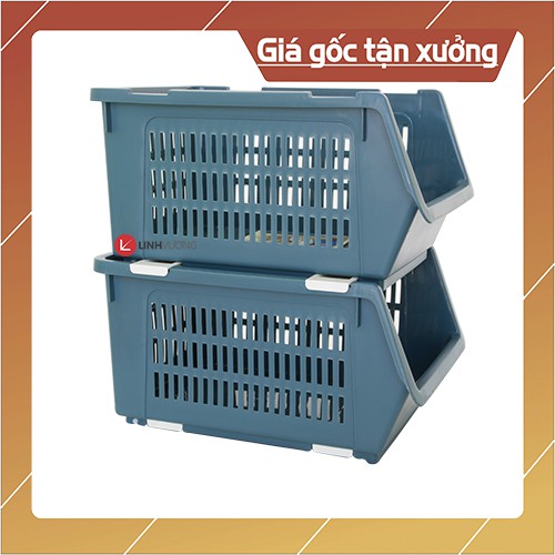Kệ nhựa xếp tầng có bánh xe chịu được tải trọng 20kg