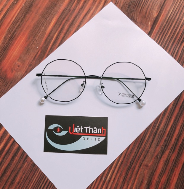 Gọng kính vintage ngọc trai nhân tạo chất