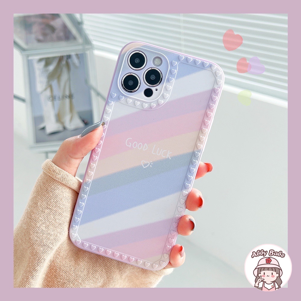 Ốp Điện Thoại TPU Mềm Chống Sốc Màu Kẹo Hình Trái Tim 3D Cho IP 13 12 11 Pro Max XR 8 7 Plus