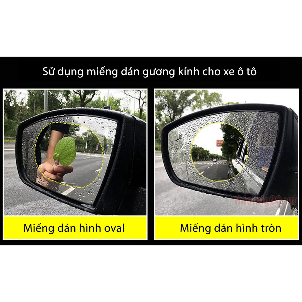 Cặp miếng dán gương kính ô tô nano Nhật Bản -  chống nước chống mờ cho gương chiếu hậu và kính chắn gió xe hơi GXE30