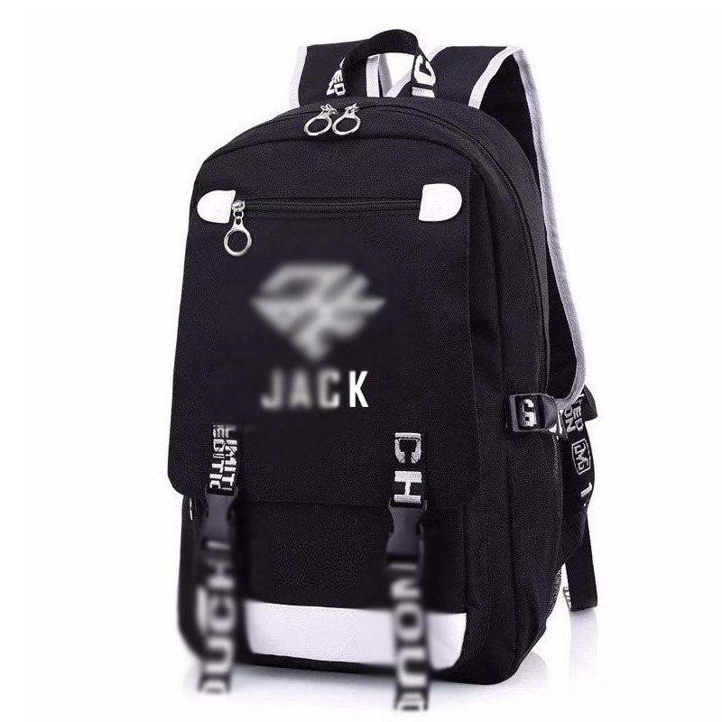 Balo in hình JACK J97 form đen dây chữ trắng thiết kế thông minh, tiện lợi quà tặng xinh xắn dễ thương