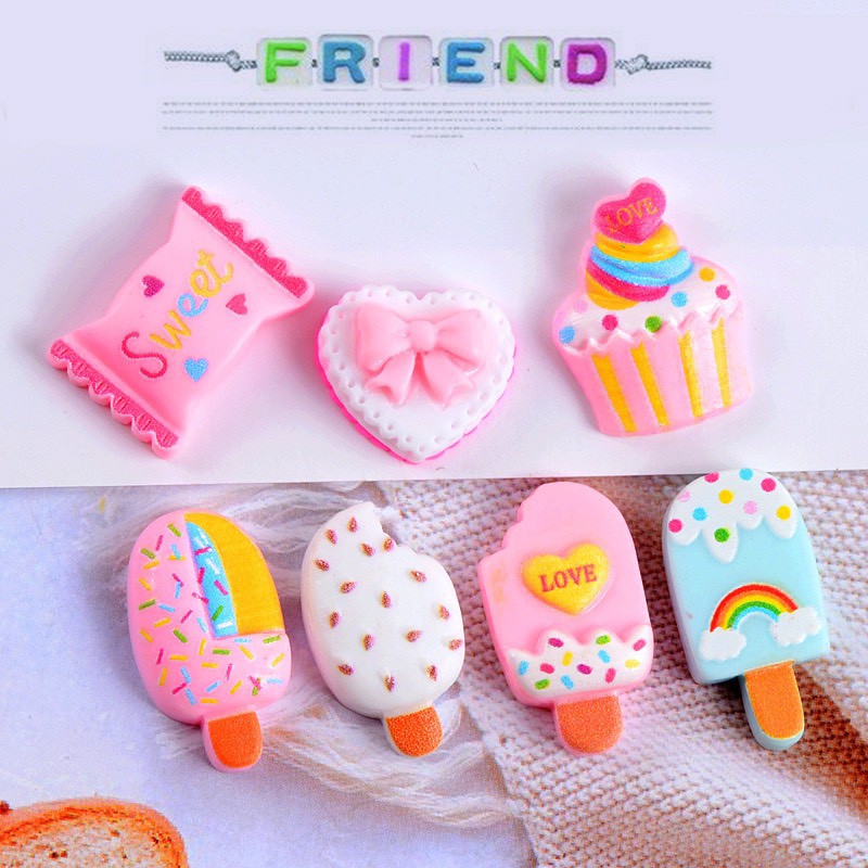 Hình Charm, sticker que kem trang trí vào sục, giày dép, vỏ điện thoại