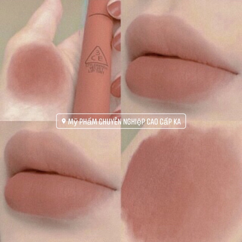 Son 3CE Velvet Lip Tint Like Gentle hồng nude be