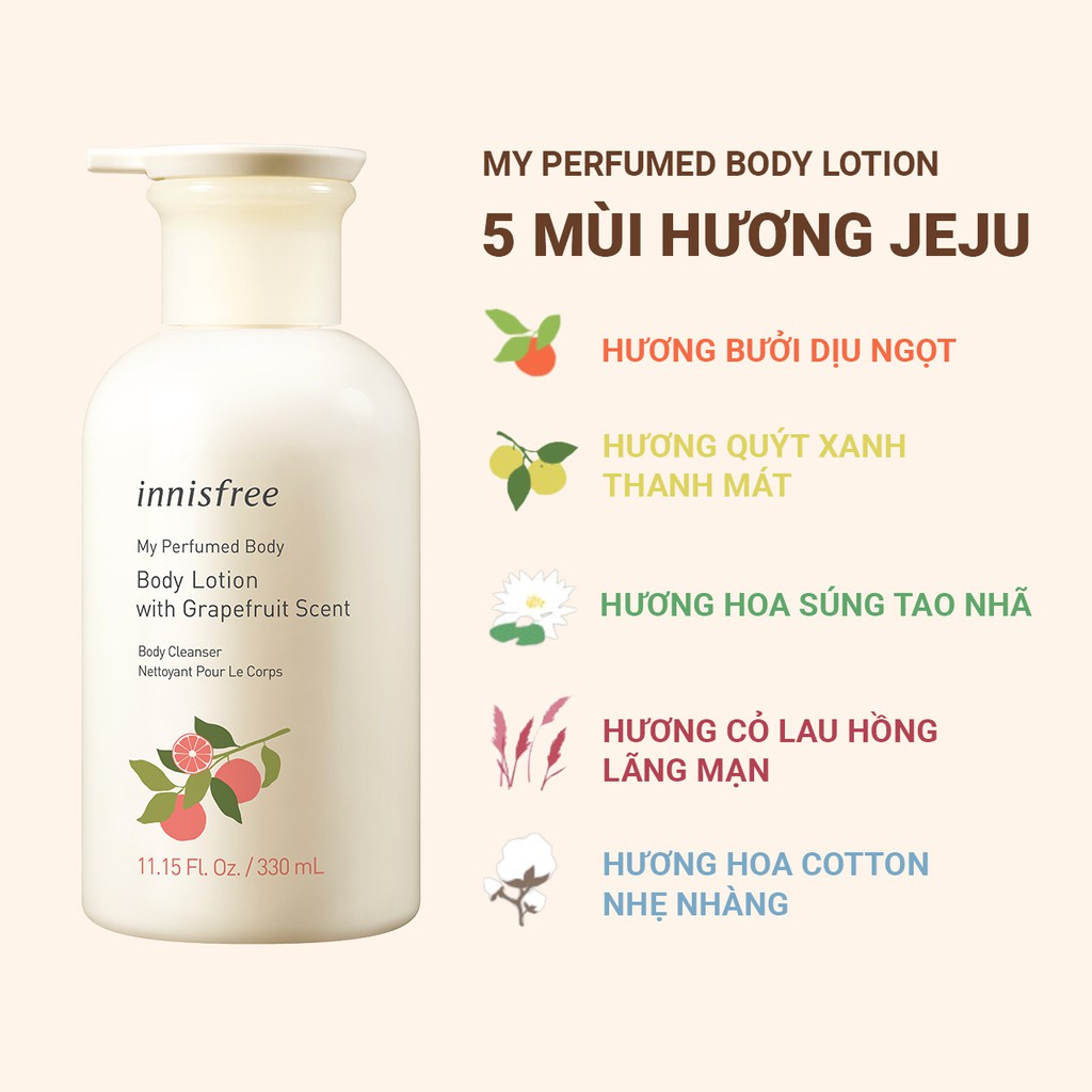 Sữa dưỡng thể hương nước hoa innisfree My Perfumed Body Lotion 330ml