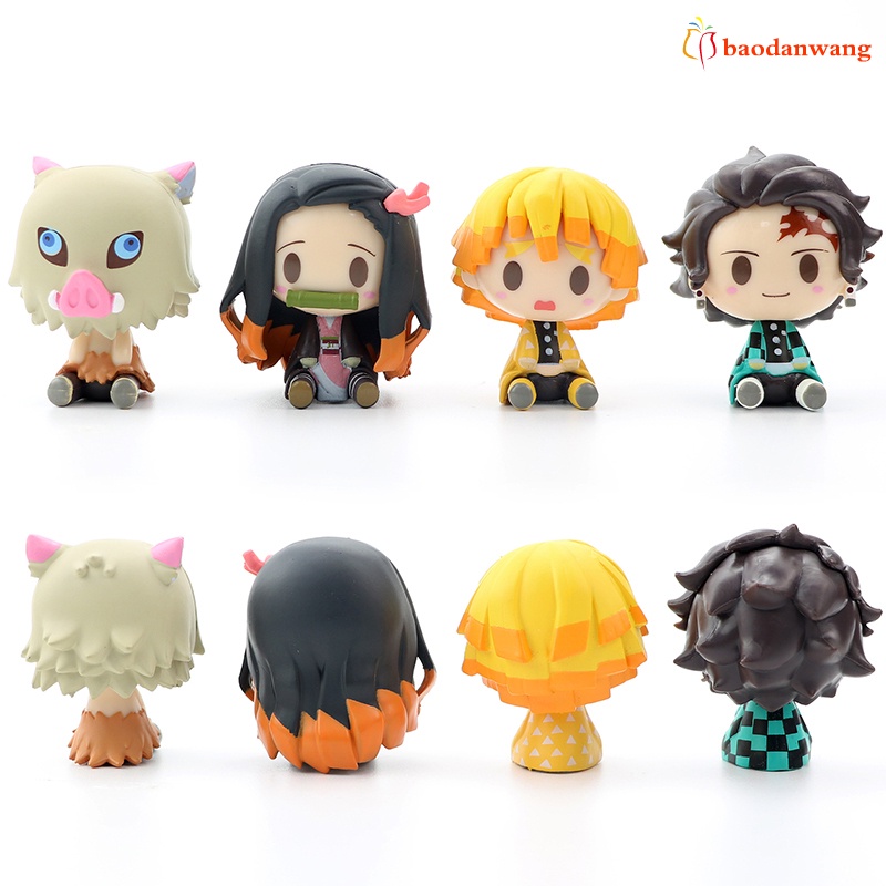 Set 4 mô hình nhân vật anime Demon Slayer Kimetsu No Yaiba dễ thương