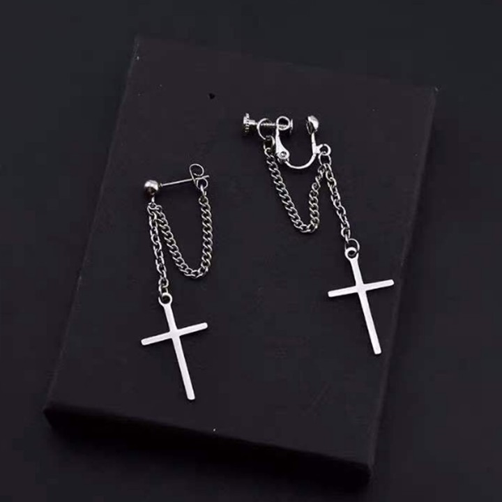 Bông Tai Hình Chữ Thập Phong Cách Hàn Quốc 22049 Dễ Phối Đồ