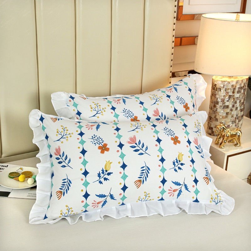 Phiên Bản Hàn Quốc Gối Trong Gió Lá Sen áo Gối Thân Thiện Với Da áo Gối Bông Chải Kỹ 40 * 60 Cm / 48 * 74 Cm Hai Vỏ Gối