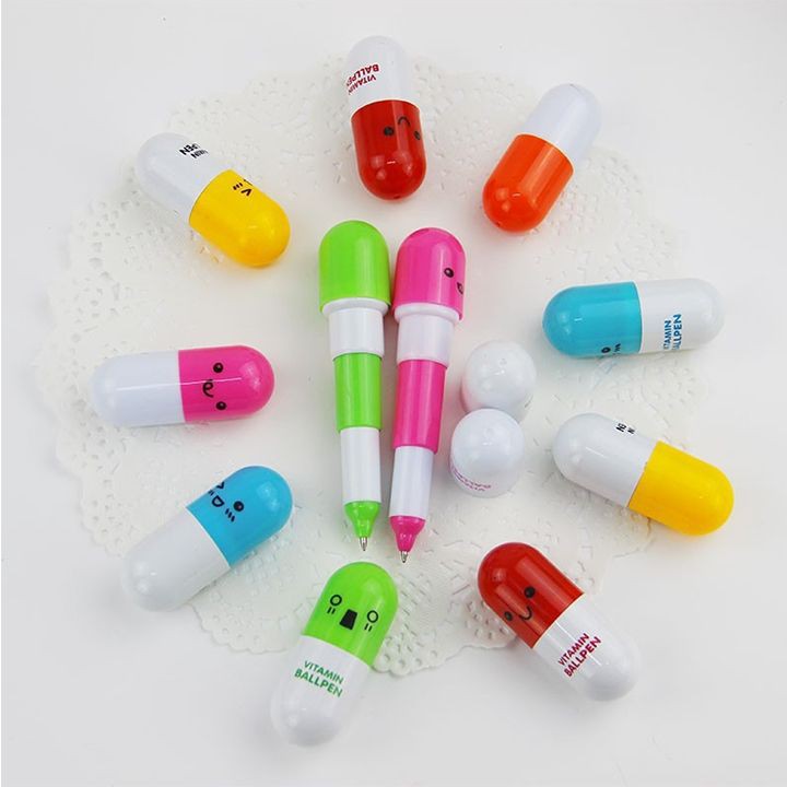 Bút Bi Mực Xanh Bút Hình Viên Thuốc Bút Vitamin