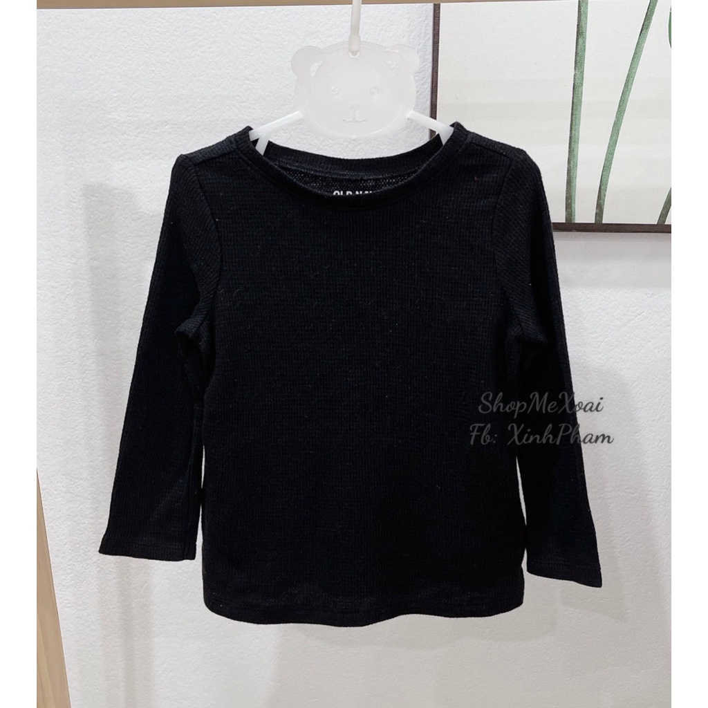 Áo thun dài tay Hiệu Oldnavy vải cotton cho bé xuất dư xin màu đen cho cả bé trai, bé gái