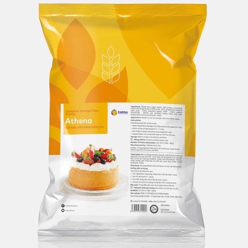 Bột bông lan trộn sẵn Athena 1kg