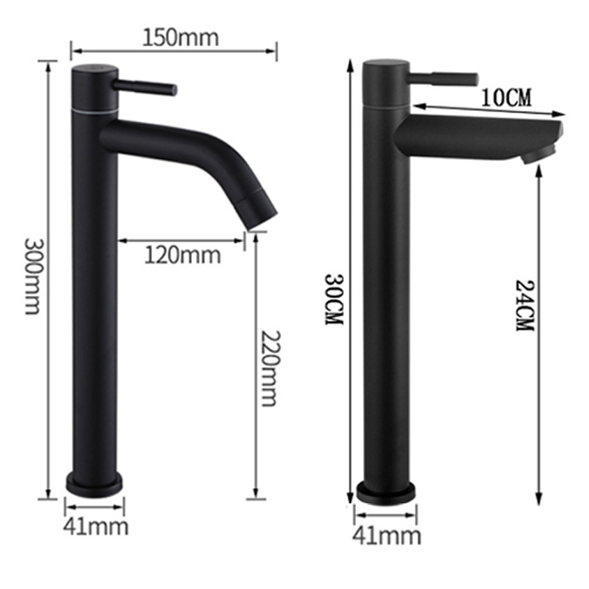 Vòi Nước Đen Bằng Thép Không Gỉ 304 Cao Cấp