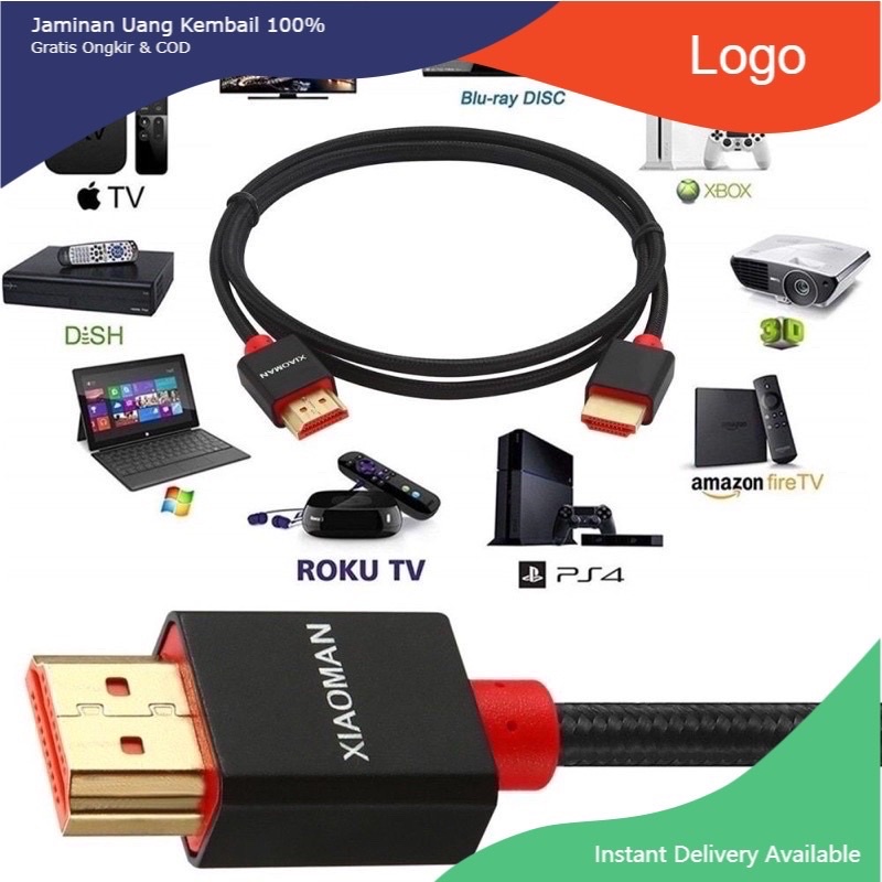 Dây Cáp Hdmi Sony 2m dẹt màu đen