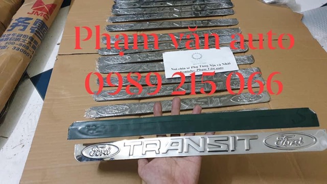 Nẹp inox sườn xe Ford Transit , Inox bịt 6 lỗ trong xe Transit sẵn băng keo 2 mặt Phạm Văn auto