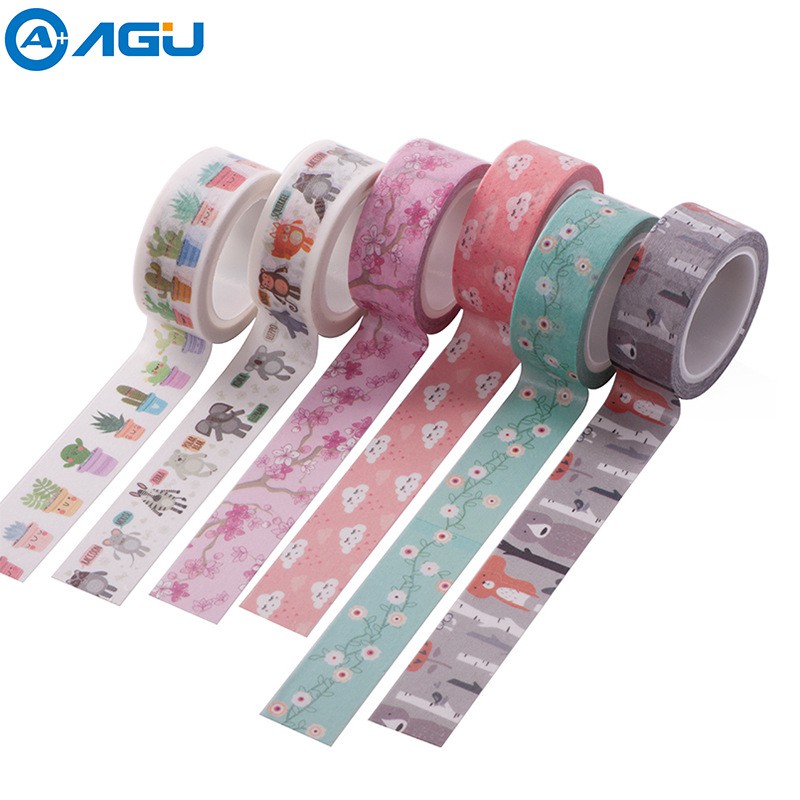 Băng dính washi bản 1.5cmx5m trang trí sổ, cốc