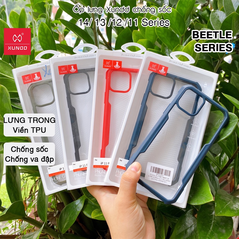 Ốp lưng XUNDD iPhone 13/ 13 Pro/ Max/ 12/ 12 Pro/ Max/ 11/ 11 Pro/ Max  - Đỏ