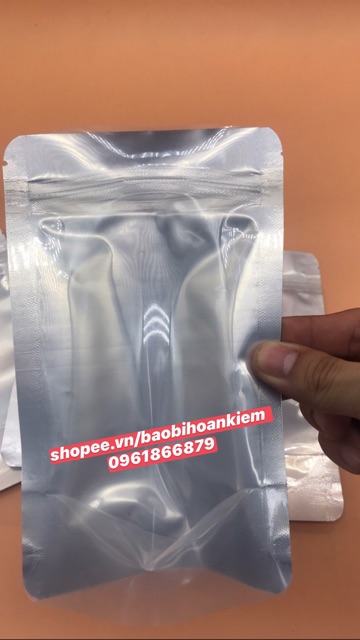 1 KG Túi Zip Bạc đáy đứng đựng thực phẩm, túi zipper 1 mặt bạc 1 mặt trong đủ size bao bì đựng bột, bánh kẹo đóng gói