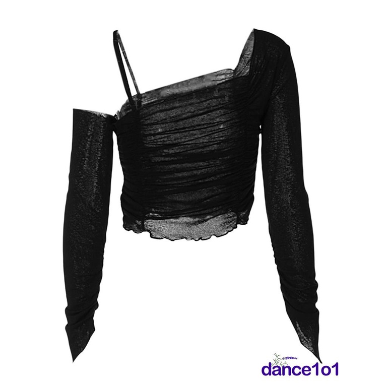 Áo Tay Dài Lệch Tà Dáng Ôm Cho Nữ 1O1-