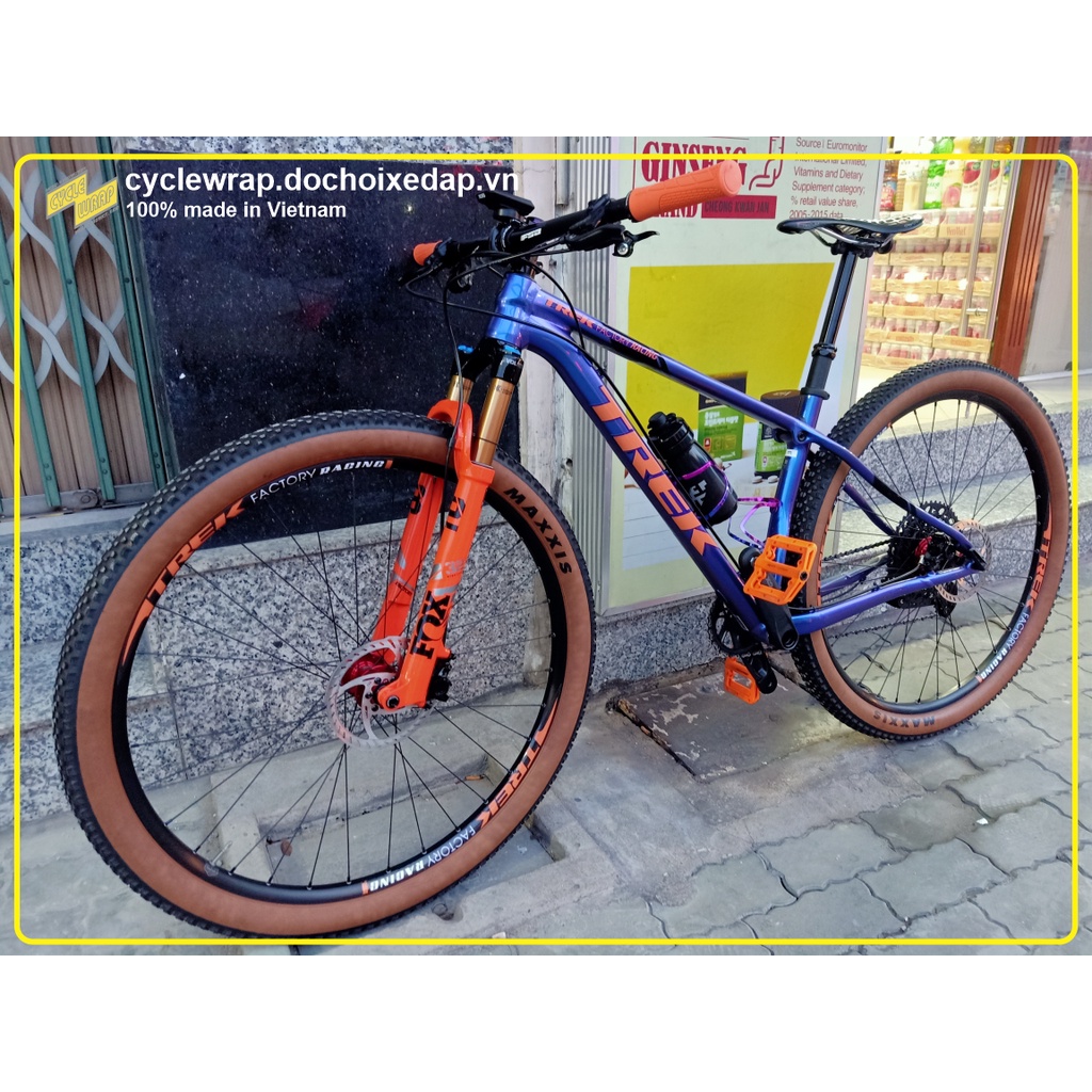 Tem decal dán vành niềng phanh đĩa bánh xe đạp địa hình MTB Trek Factory Racing 20"/24"/26"/27.5"/29" Disc | Wheel decal