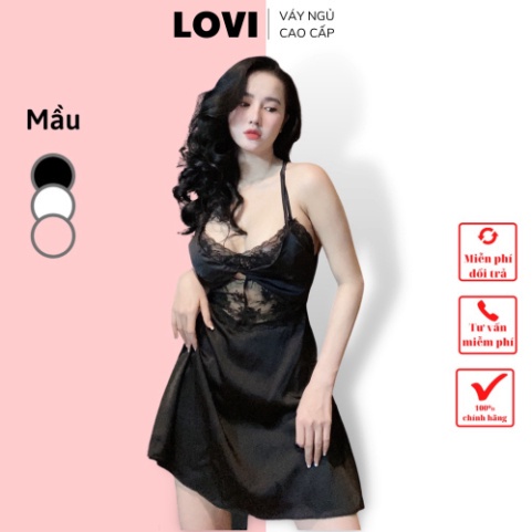 Đầm ngủ sexy dây đan lưng cao cấp váy lụa satin phối ren đẹp gợi cảm dáng ôm body 029 - Hàng mới về