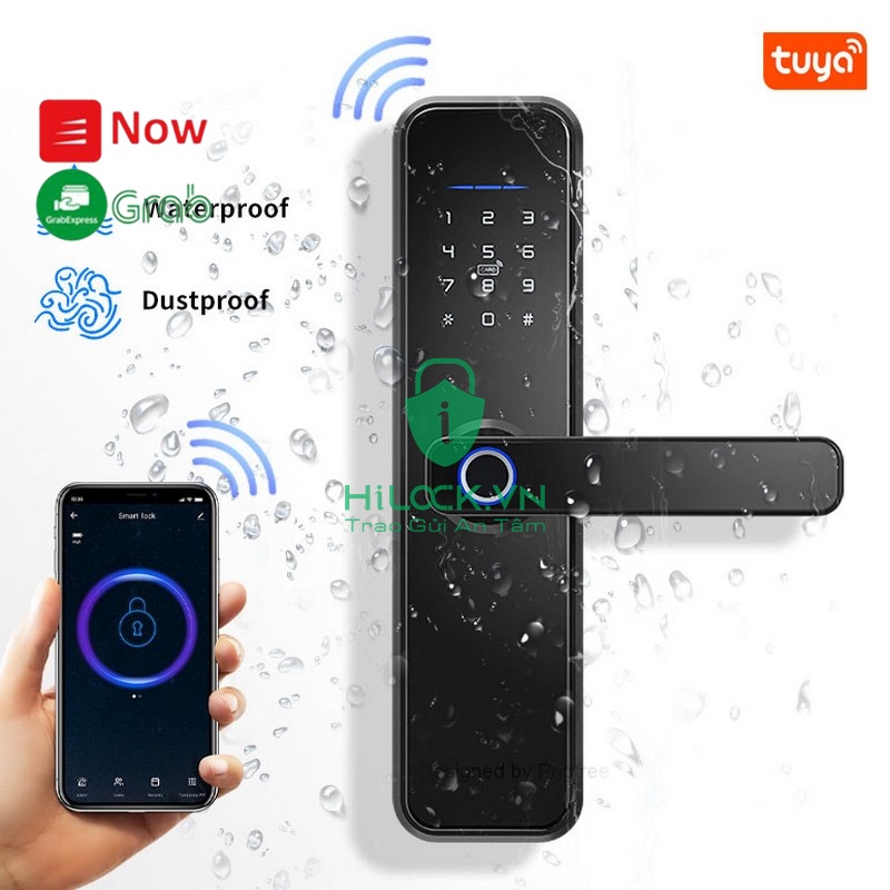 Khóa cửa vân tay Tuya X5 HLX05 chống nước, siêu nhạy, mở khóa wifi điện thoại Tuya, phiên bản mới nhất 2021