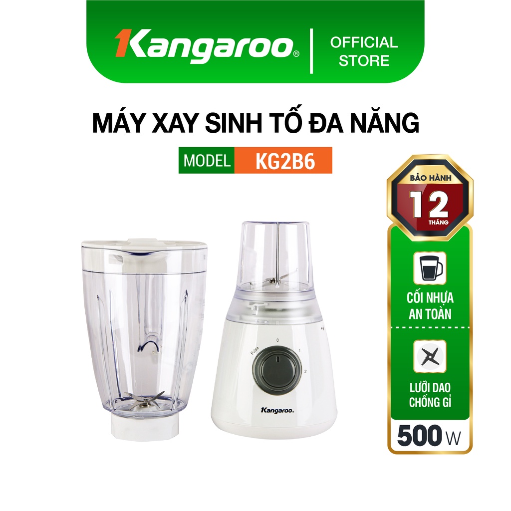Máy xay sinh tố 2 cối đa năng Kangaroo KG2B6