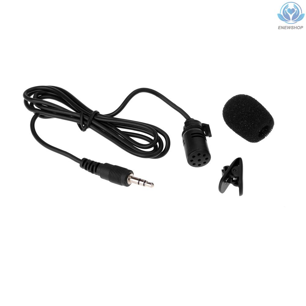 【enew】Lavalier Clip Metal Stereo Microphone 3.5mm with Collar Clip for Lound Speaker Computer PC Laptop