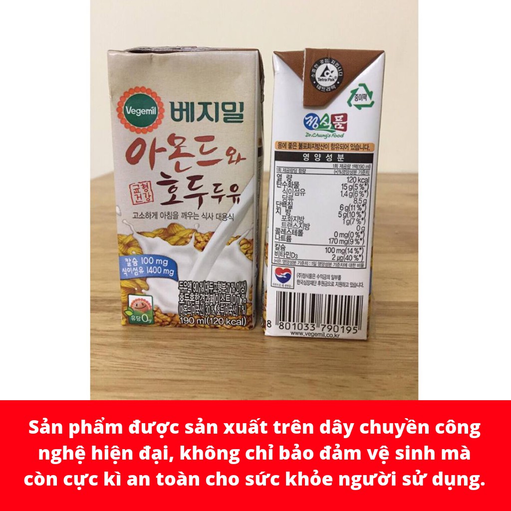 SỮA ĐẬU NÀNH VỊ HẠNH NHÂN VÀ ÓC CHÓ 190ML