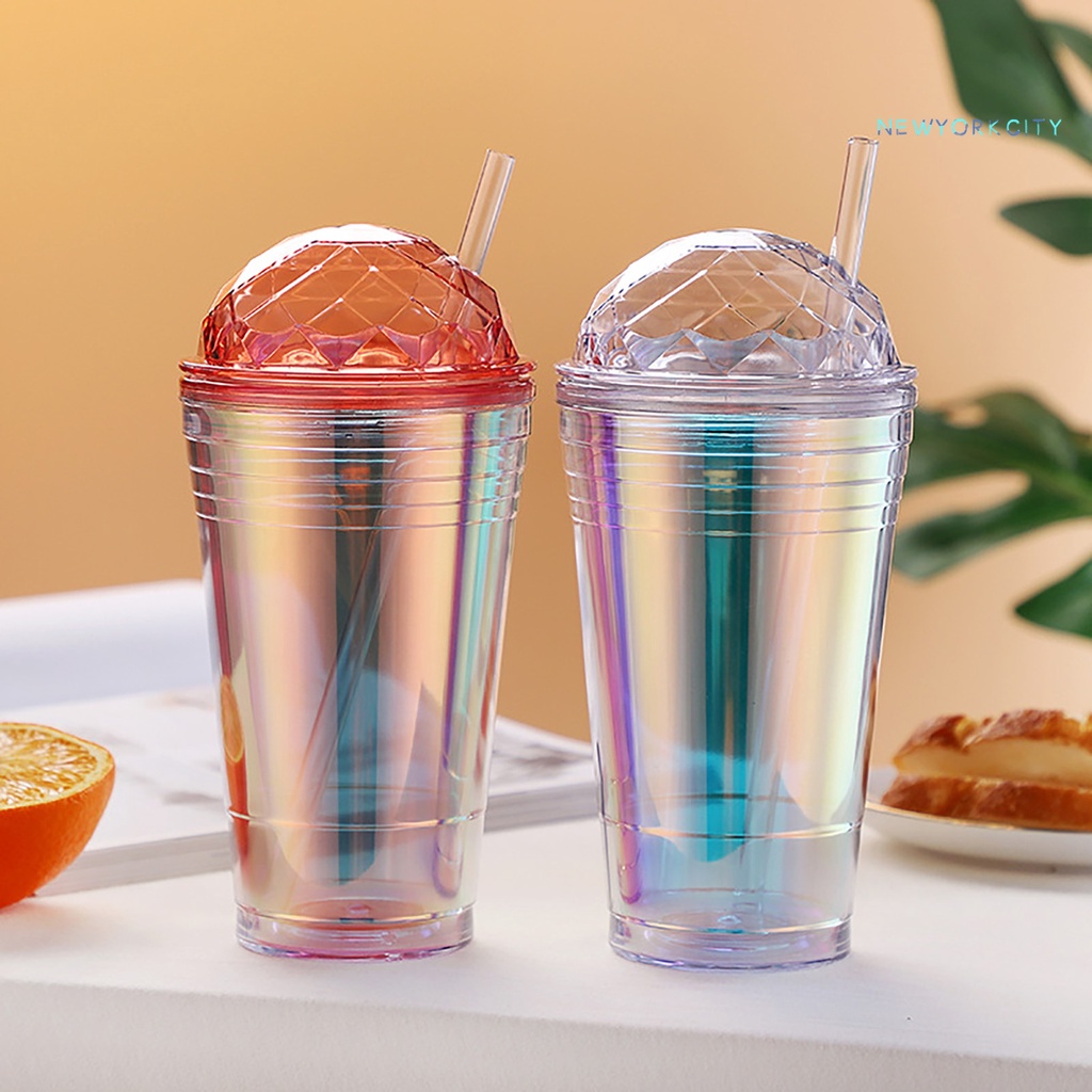 Bình Nước NY-560ML Màu Sắc Tuyến Tính Kèm Ống Hút Thay Đổi Độc Đáo